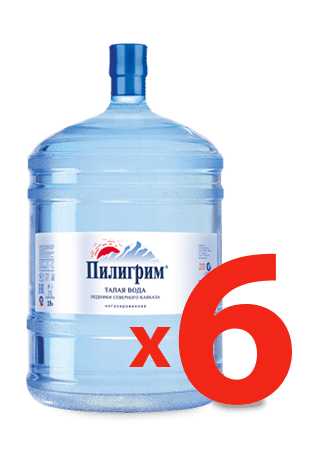 Питьевая вода пилигрим 19 литров многооборотная тара - 6 бутылей
